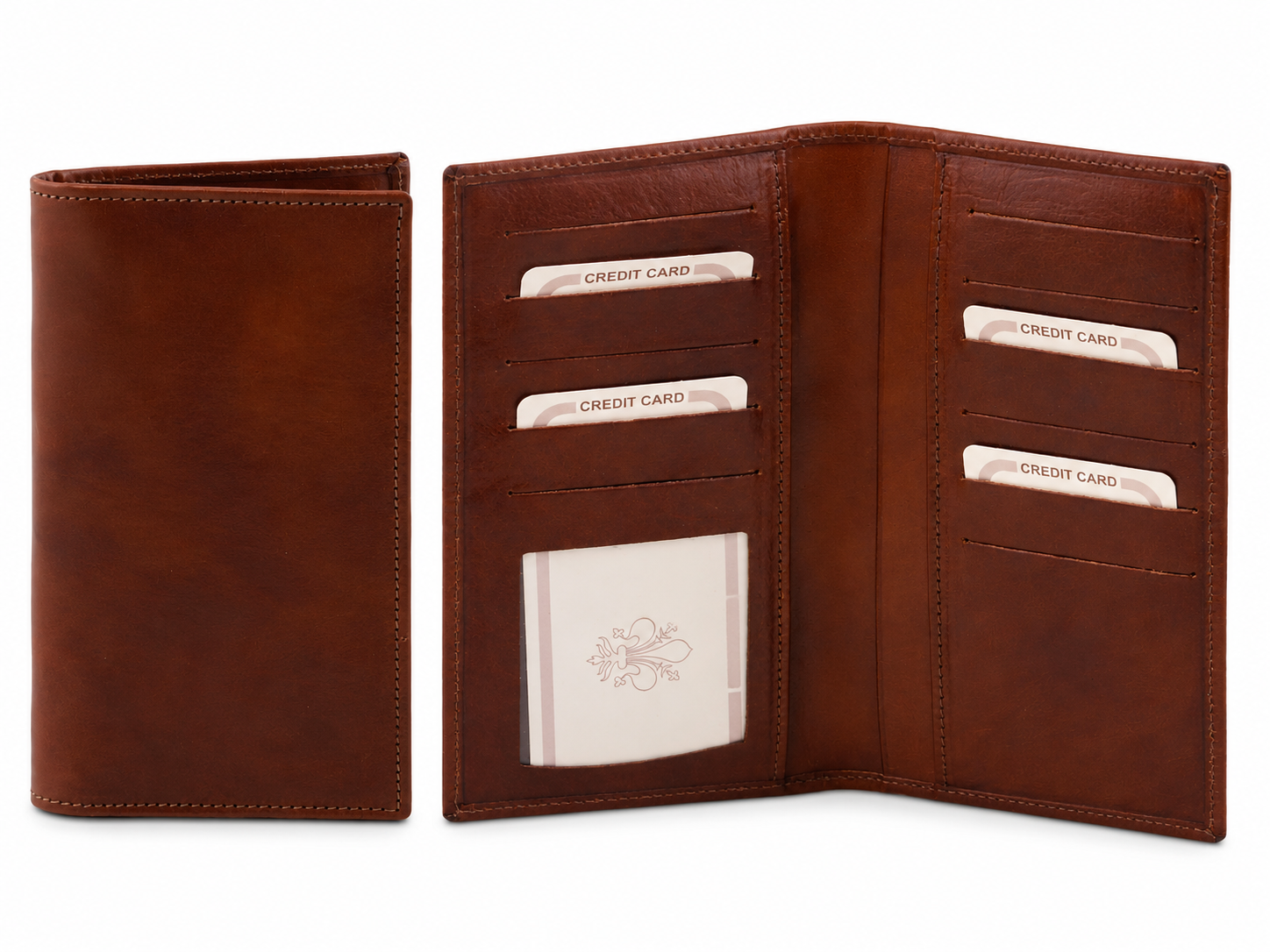 Langres Full-Grain Leather Vertical Bifold Wallet – Card, ID & Cash Organizer