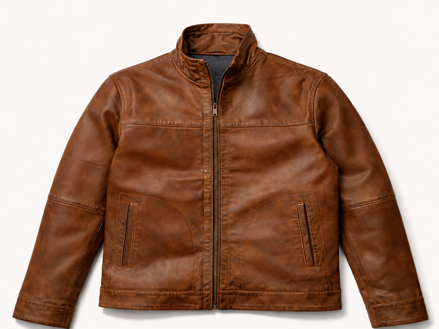 Premium Lightweight Leather Jacket for Men – Copperwood Brown
