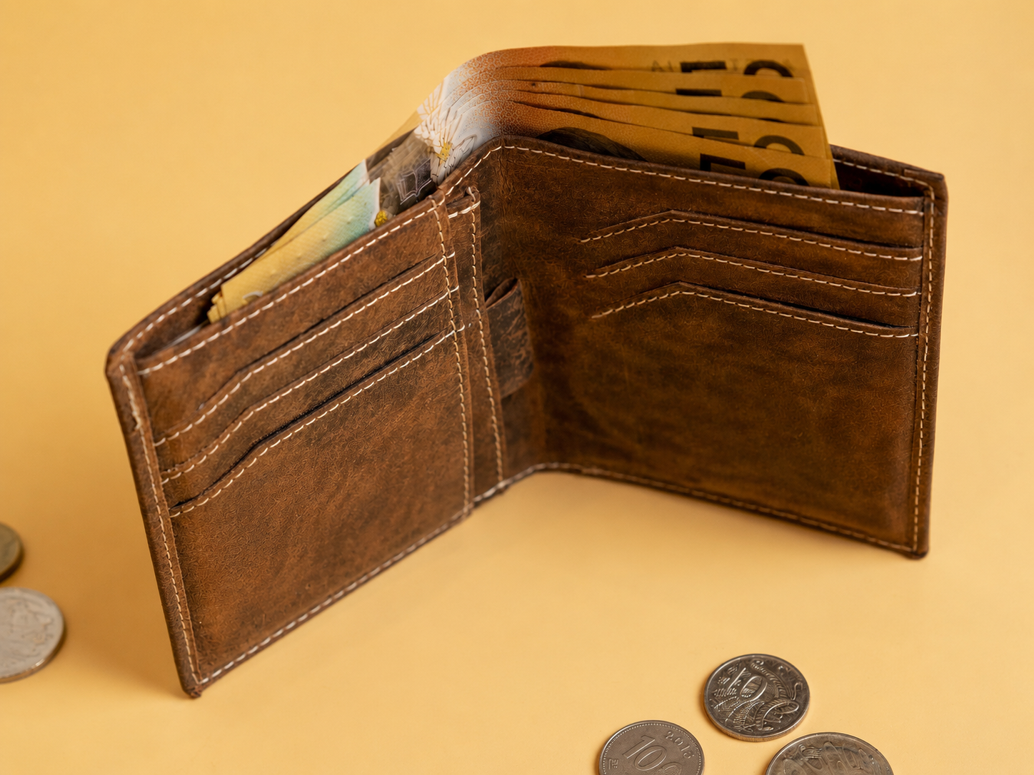 Ontario Full-Grain Leather Bifold Wallet – RFID 12-Card Cash Organizer