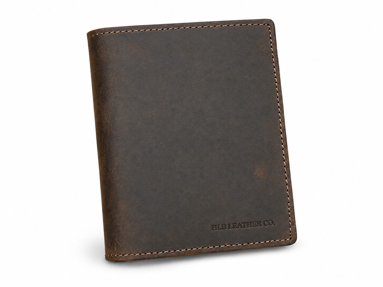 Large Capacity Full-Grain Leather Bifold Wallet – 12-Card, Dual ID & Coin Organizer