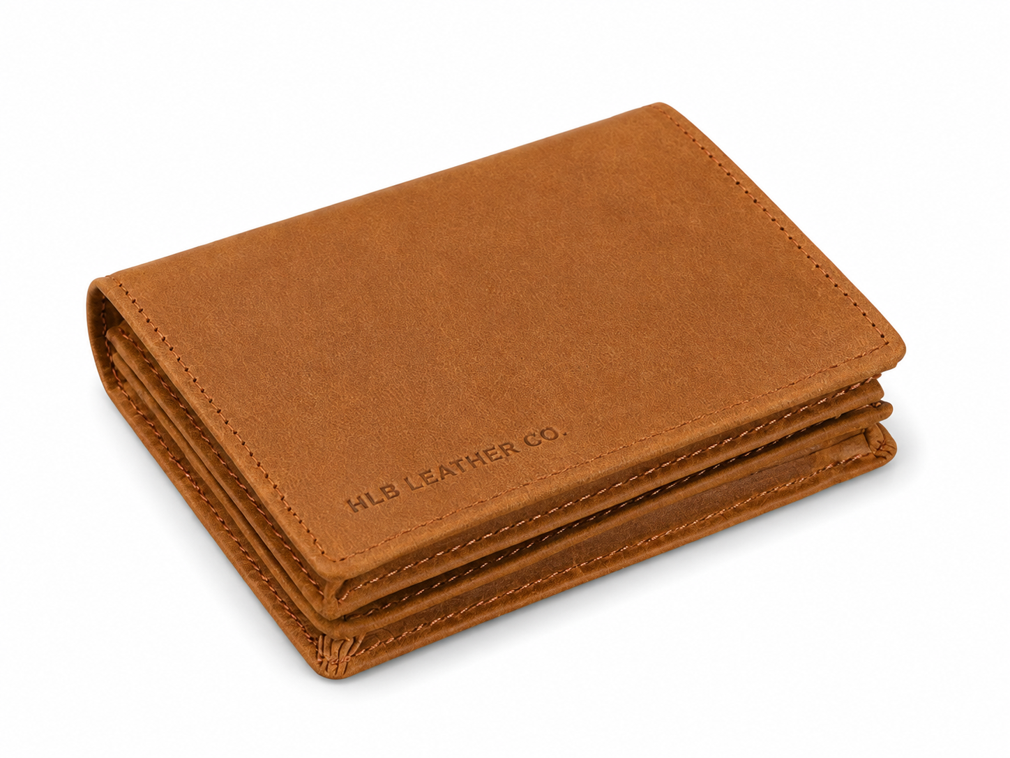Large Capacity Full-Grain Leather Bifold Wallet – 12-Card, Dual ID & Coin Organizer