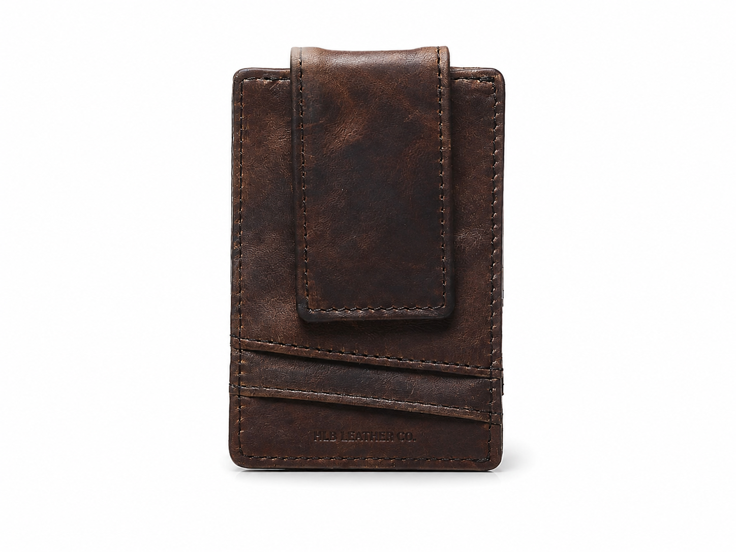 Slim Leather RFID Wallet – 4-Card Holder with Stainless Steel Money Clip