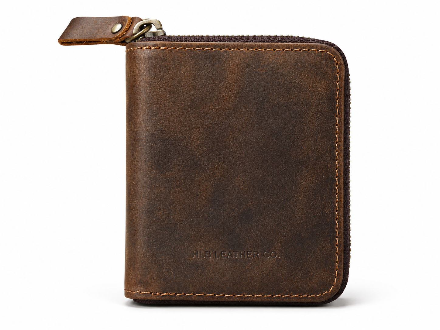 Full-Grain Leather Accordion Zip Wallet – 12-Card, Coin & Cash Organizer