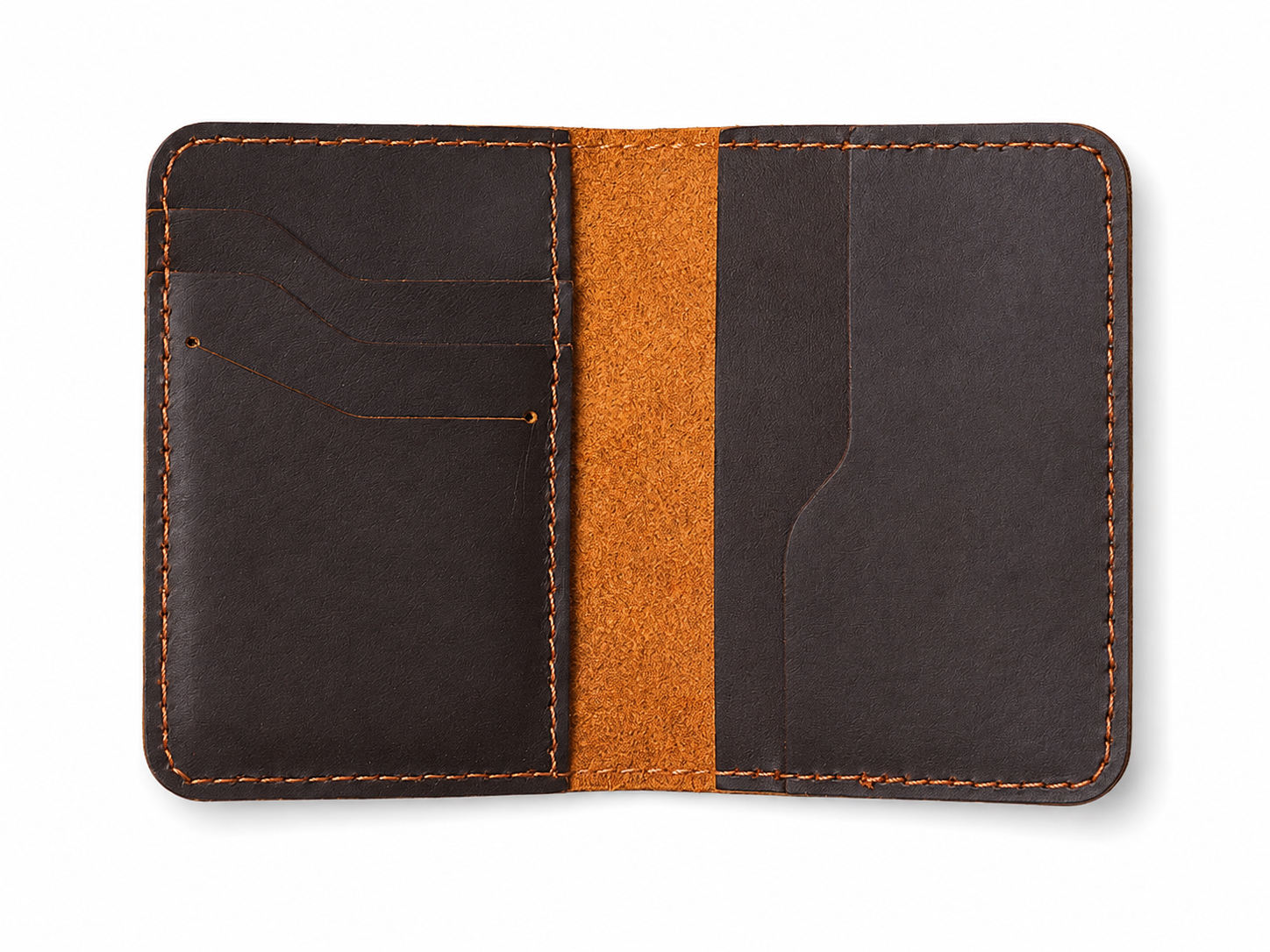 Men's Minimalist Full-Grain Leather Bifold Wallet – Slim Card & Cash Holder