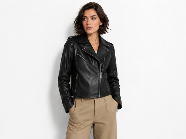 Women’s Genuine Leather Asymmetrical Moto Jacket