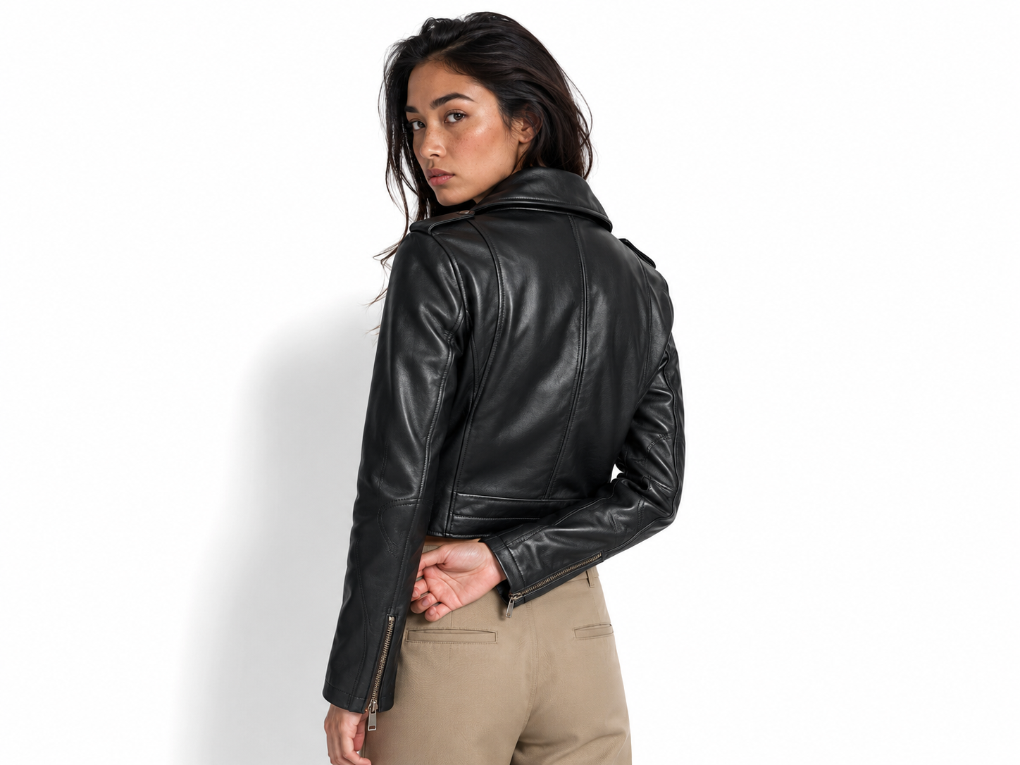 Women’s Genuine Leather Asymmetrical Moto Jacket