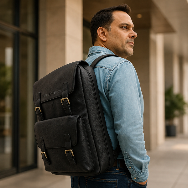 Genuine Leather Chef Knife Backpack – Charcoal Black