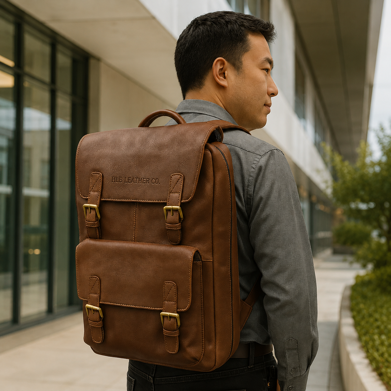 Genuine Leather Chef Knife Backpack – Saddle Dark Brown