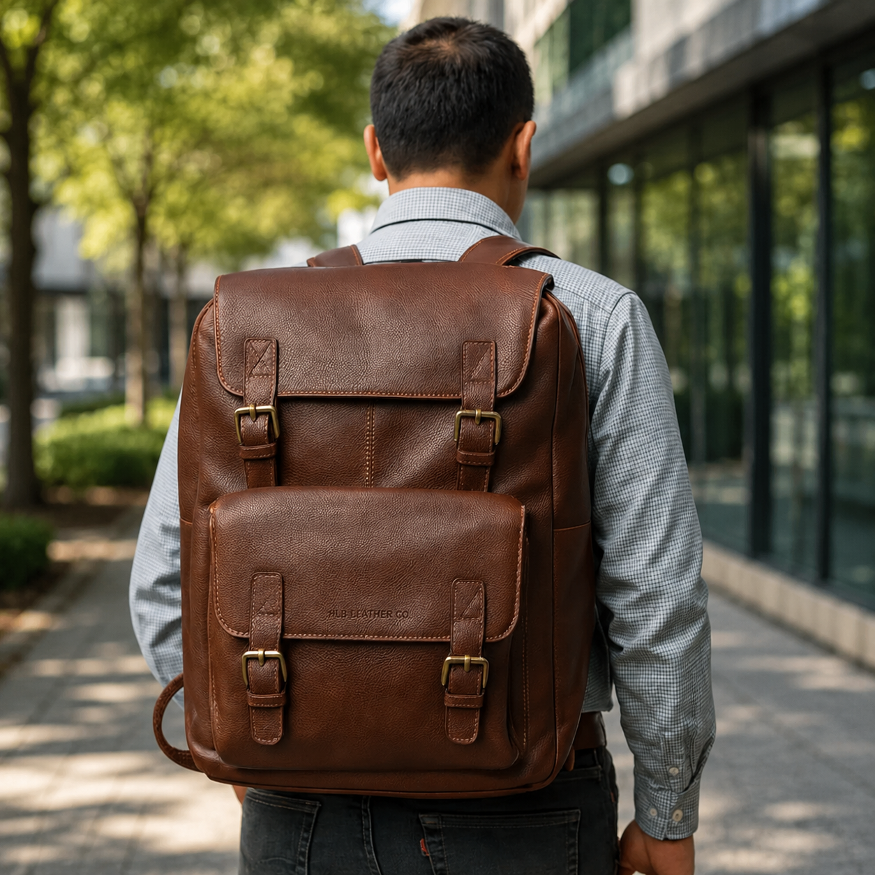 Genuine Leather Chef Knife Backpack – Saddle Dark Brown