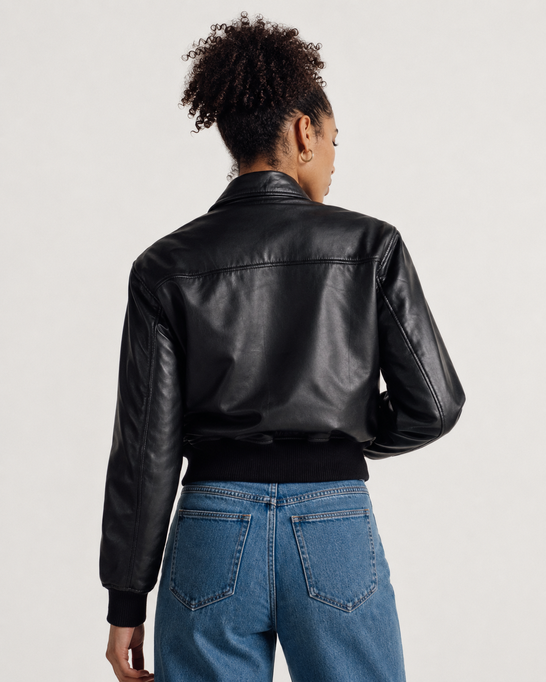 Women’s Lightweight Lambskin Leather Bomber Jacket – 23 Inch
