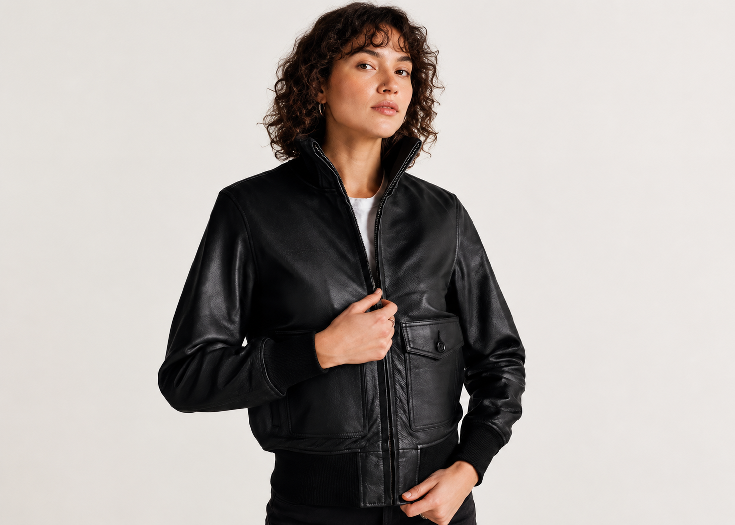 Women’s Lightweight Cowhide Leather A-1 Flight Jacket – 23 Inch
