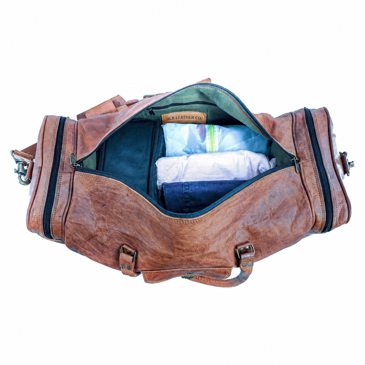 Leather Duffel Bag Large 24-Inch Square Duffel - Travel, Gym, Sports, Overnight, and Weekender Bag for Men and Women