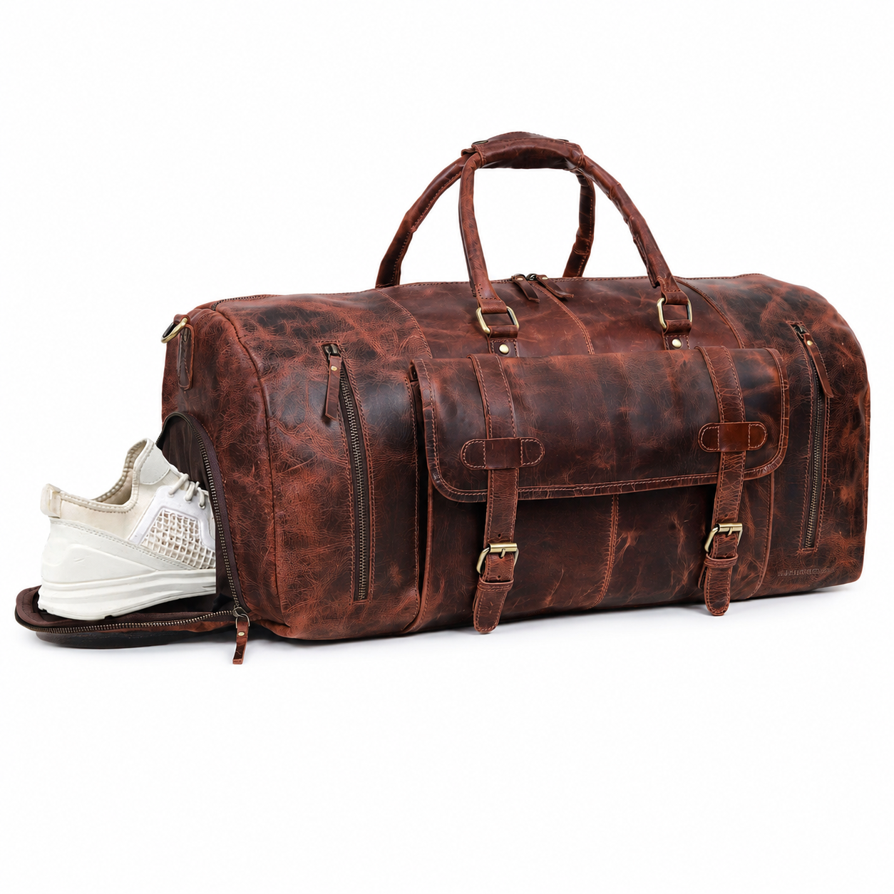 Mars Leather Duffel Bag for Men - Brown