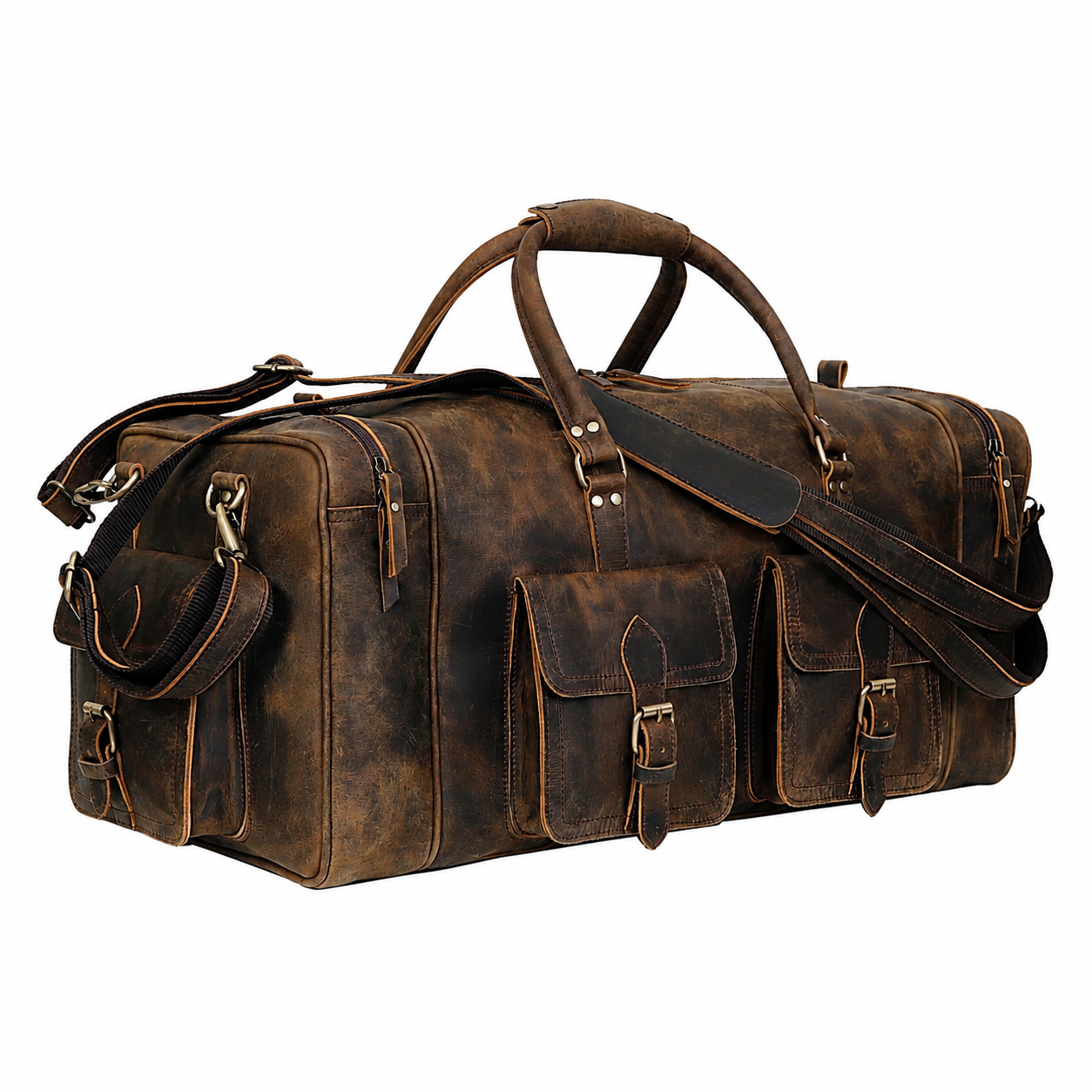 New Jersey Leather Duffel Bag - Vintage Brown