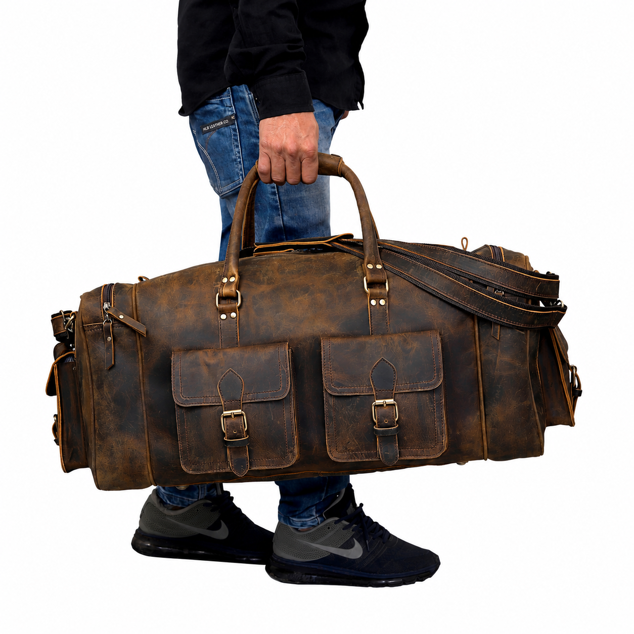 New Jersey Leather Duffel Bag - Vintage Brown