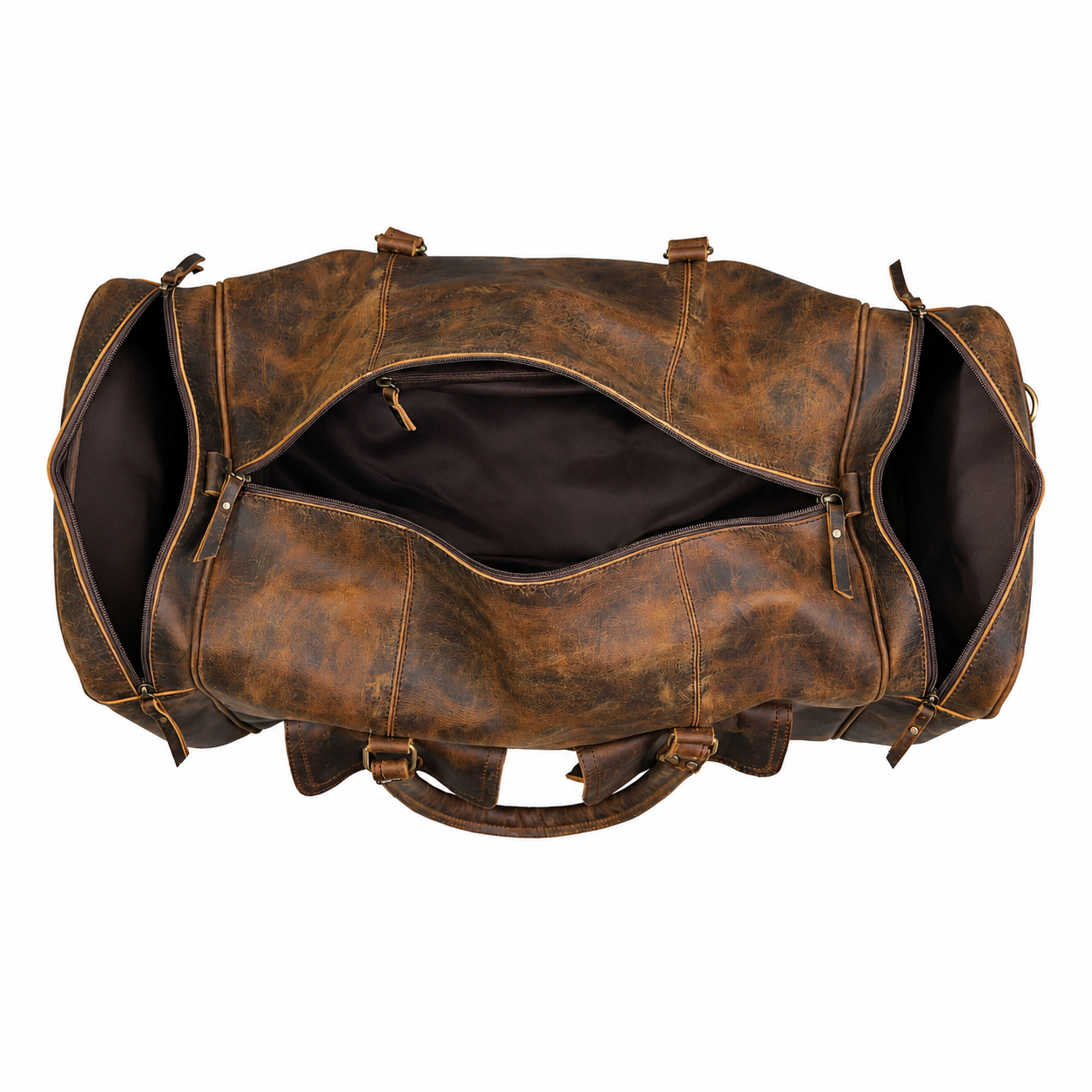 New Jersey Leather Duffel Bag - Vintage Brown