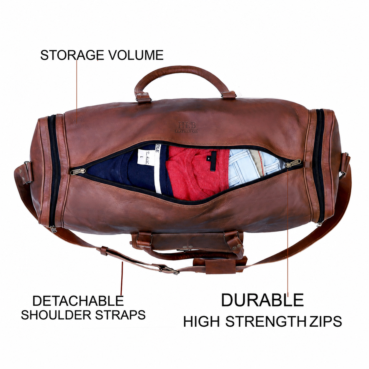 Sherry Leather Duffel Bag For Men - Genuine Leather Travel & Gym Bag