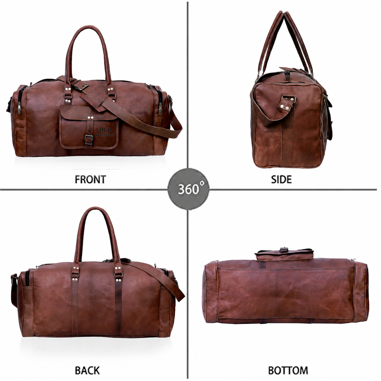 Sherry Leather Duffel Bag For Men - Genuine Leather Travel & Gym Bag