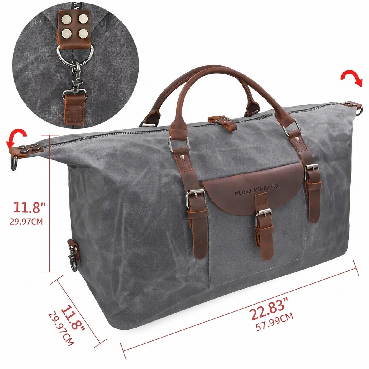 Vintage Canvas Leather Duffle Bag