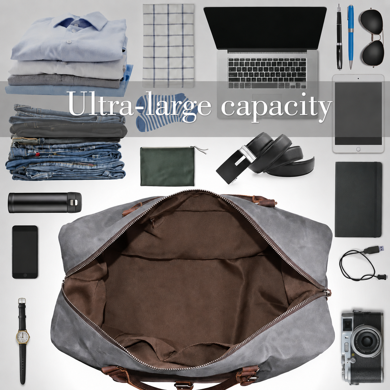 Vintage Canvas Leather Duffle Bag