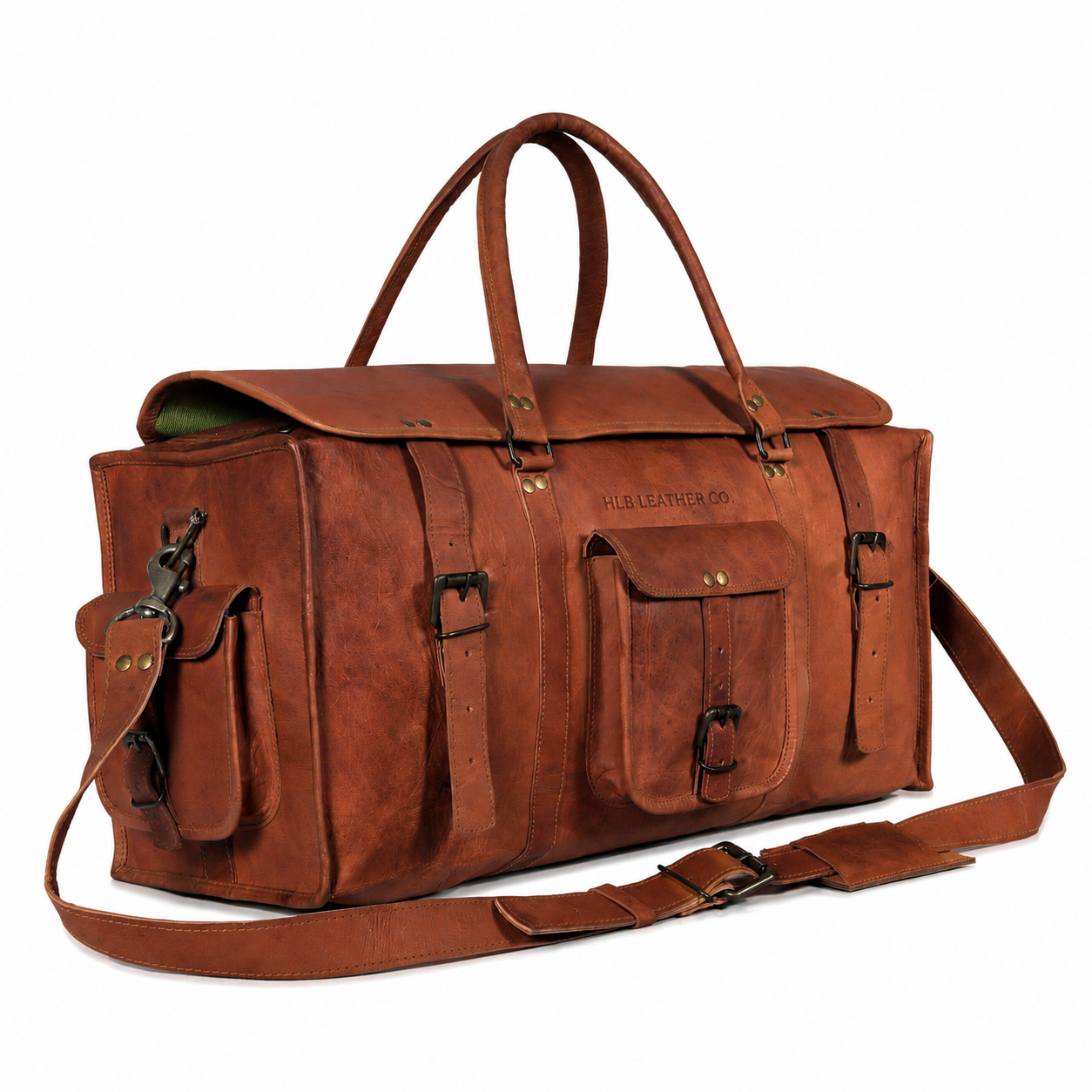 Aspen Leather Weekender Flap Duffle Bag