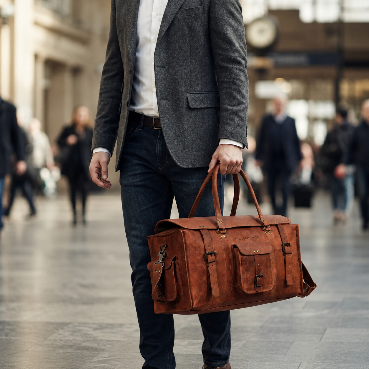 Aspen Leather Weekender Flap Duffle Bag
