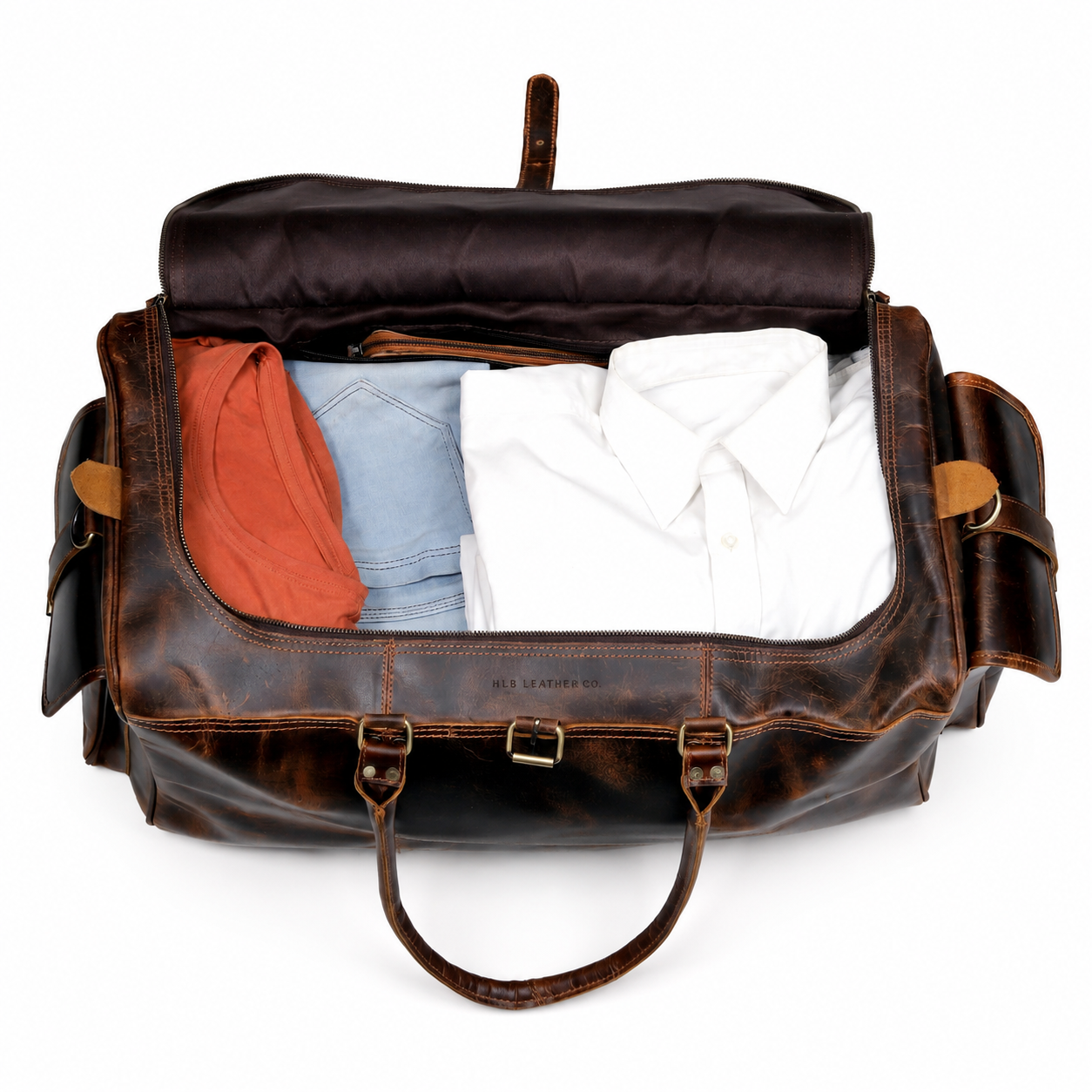 Brazilia Buffalo Leather Travel Duffel Bag