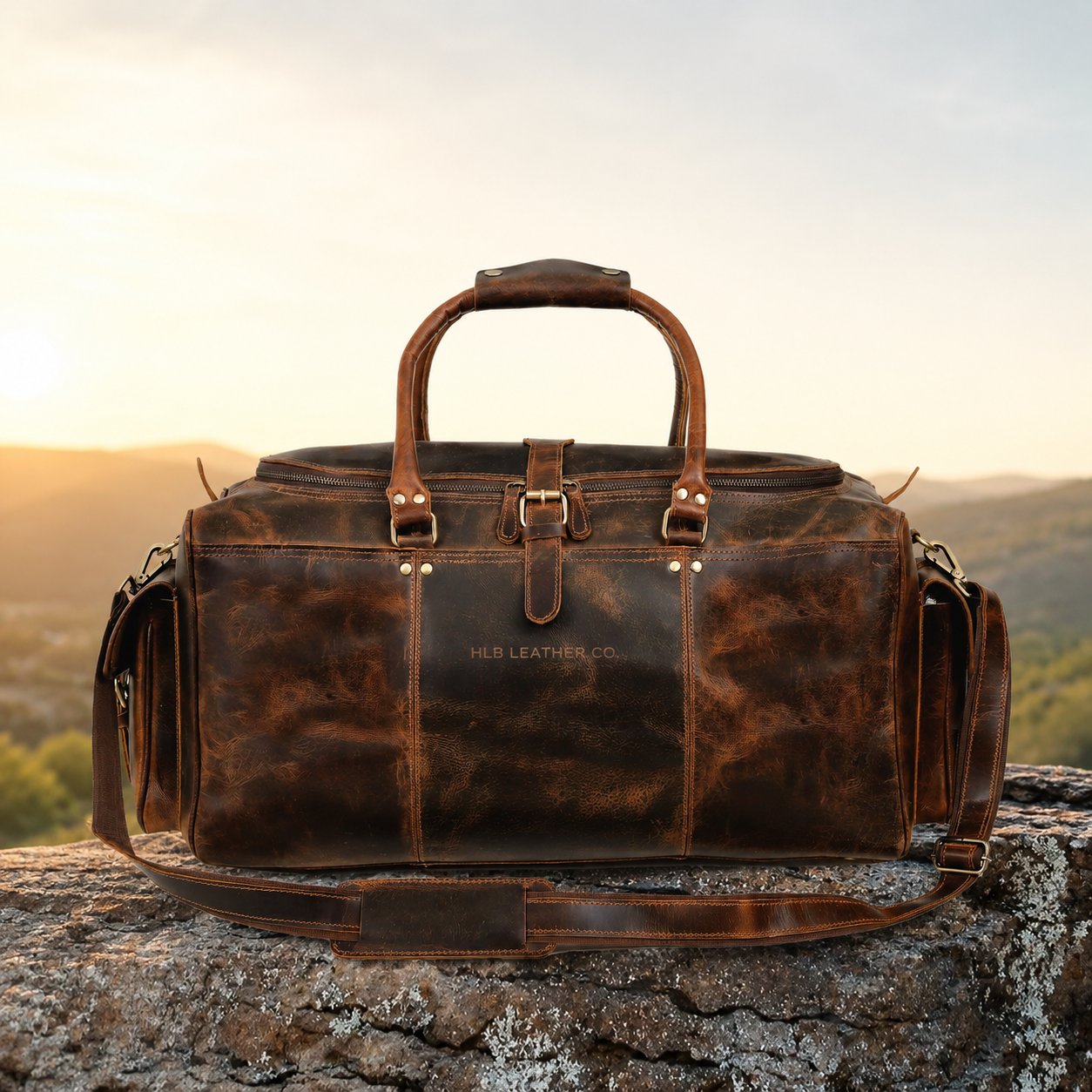 Brazilia Buffalo Leather Travel Duffel Bag