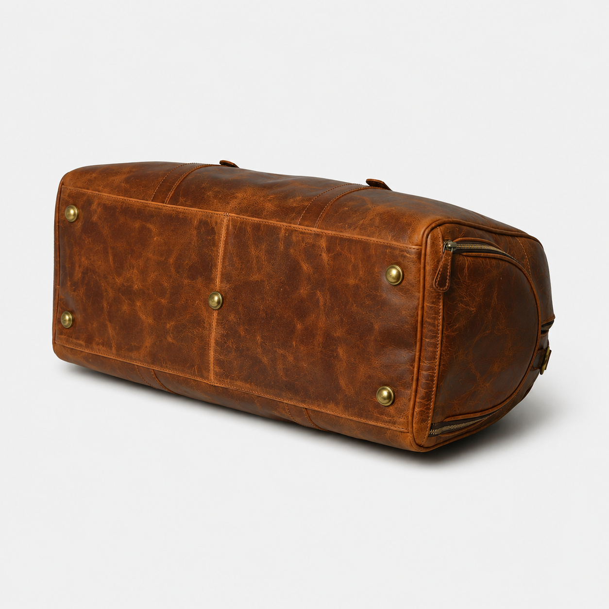 Buffalo Leather Overnight Bag - Saddle Tint