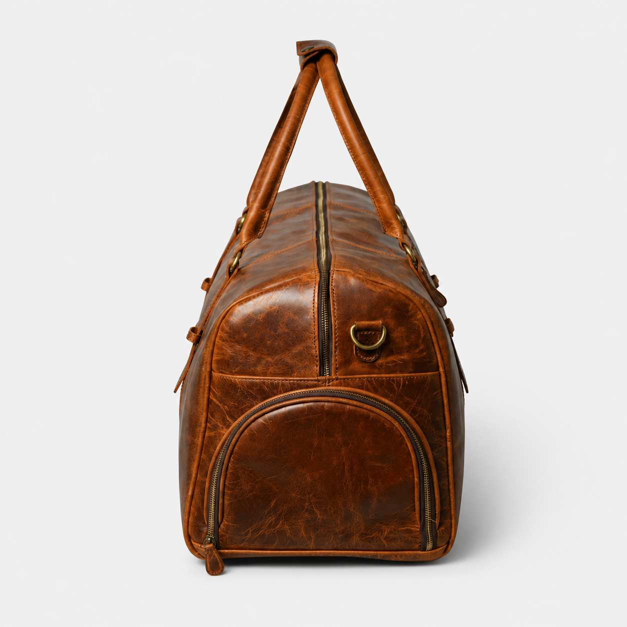 Buffalo Leather Overnight Bag - Saddle Tint