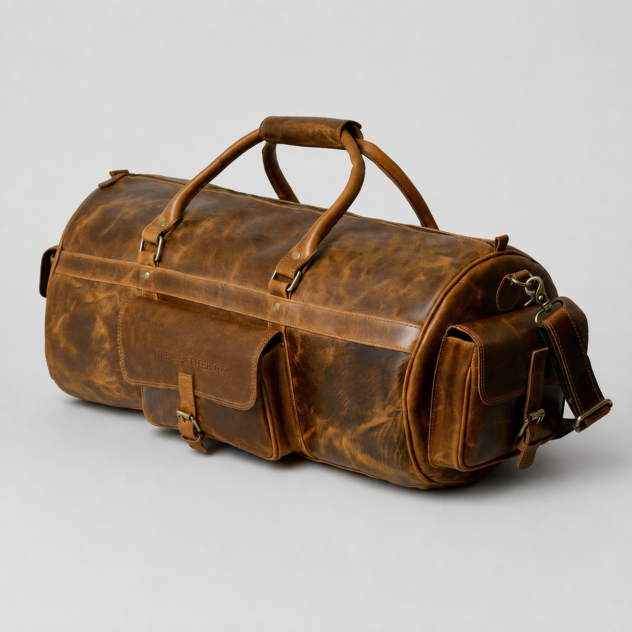 Buffalo Leather Overnight Duffle Bag