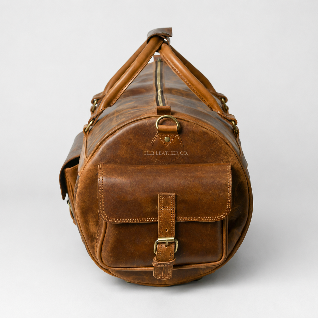 Buffalo Leather Overnight Duffle Bag