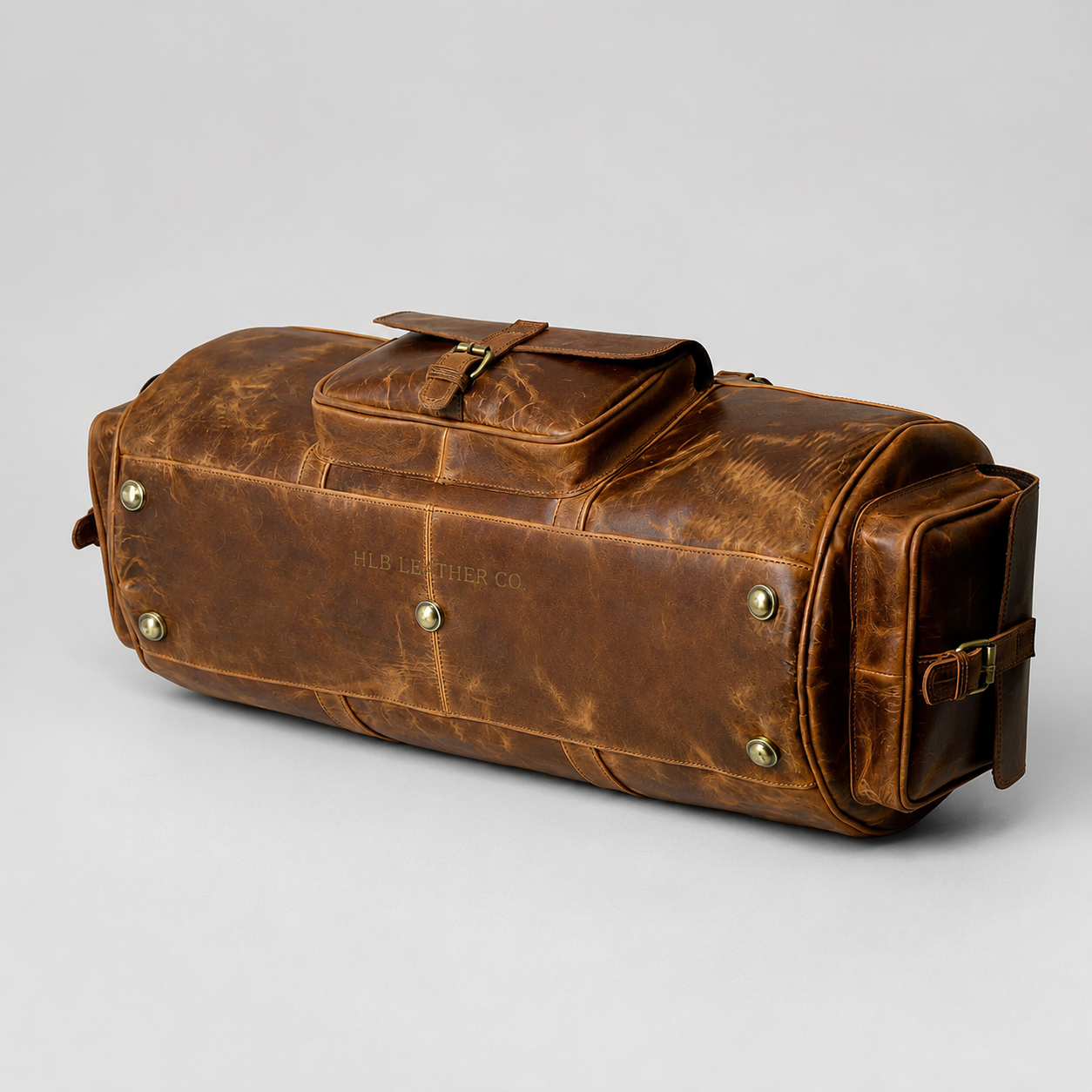 Buffalo Leather Overnight Duffle Bag
