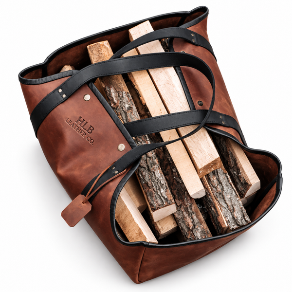 Heritage Full-Grain Leather Firewood Carrier