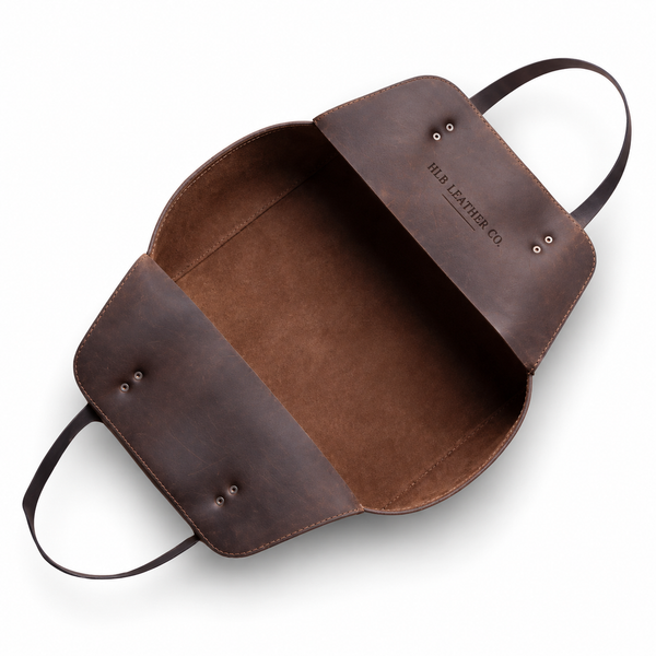 Personalized Leather Firewood Carrier & Log Tote