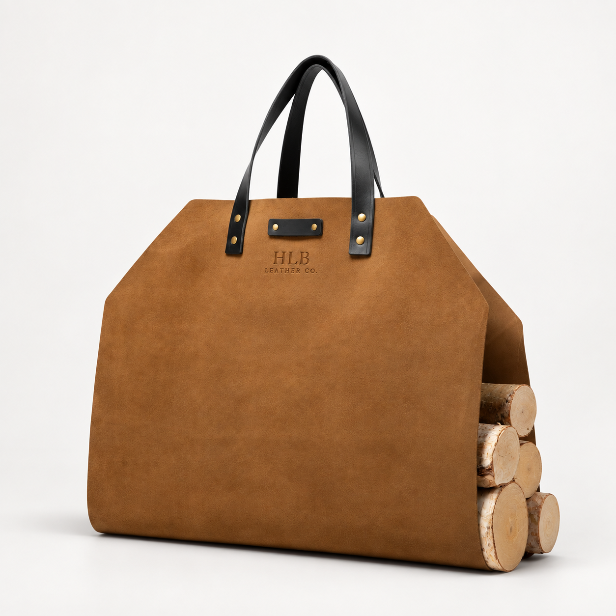 Full-Grain Leather Firewood Carrier & Log Tote