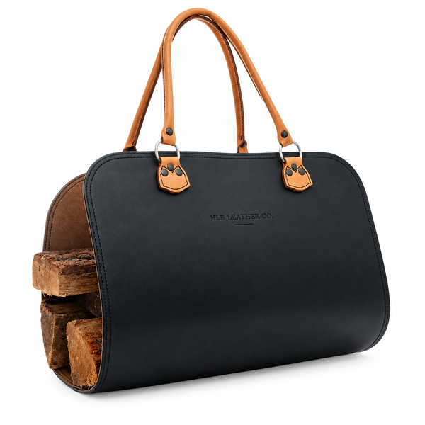 Heavy-Duty Full-Grain Leather Log Carrier