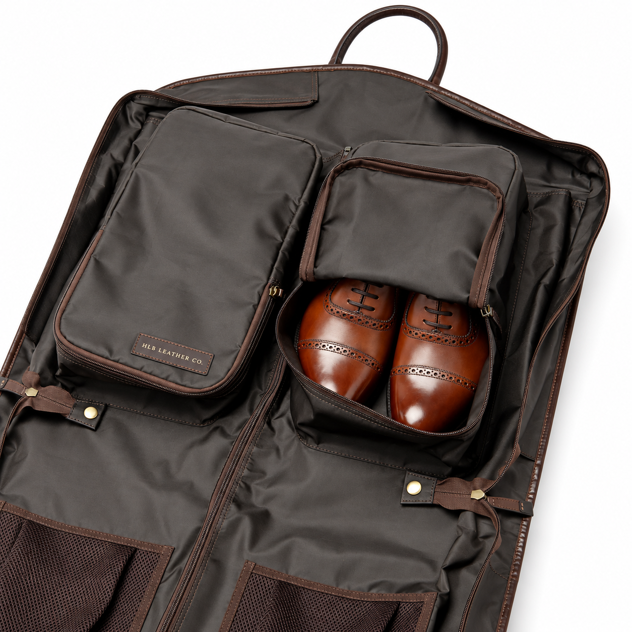 Brown Leather Suit Carrier