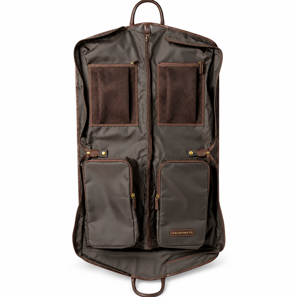 Brown Leather Suit Carrier