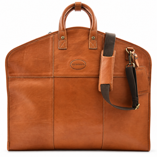 Large Capacity Leather Garment Bag — Oxford Tan