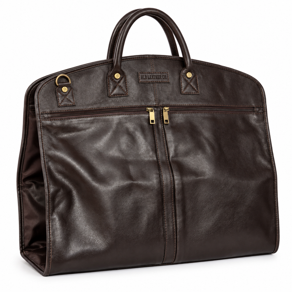 Full-Grain Cowhide Leather Suit &amp; Dress Carrier — Brown