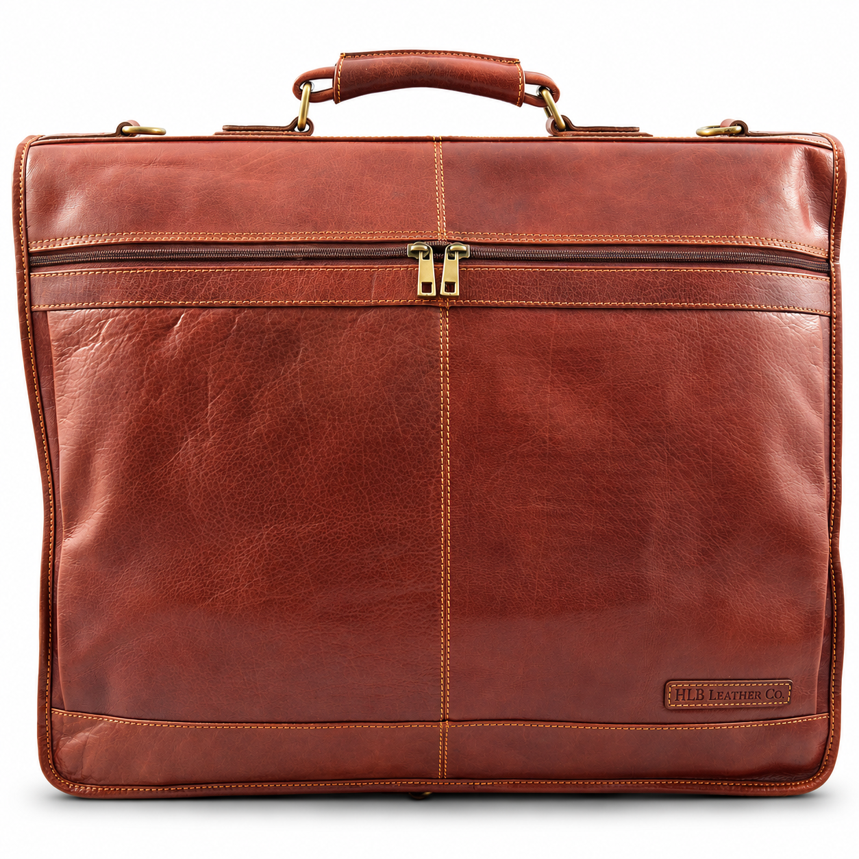 Weekend Travel Leather Suit Carrier — Canico Chestnut
