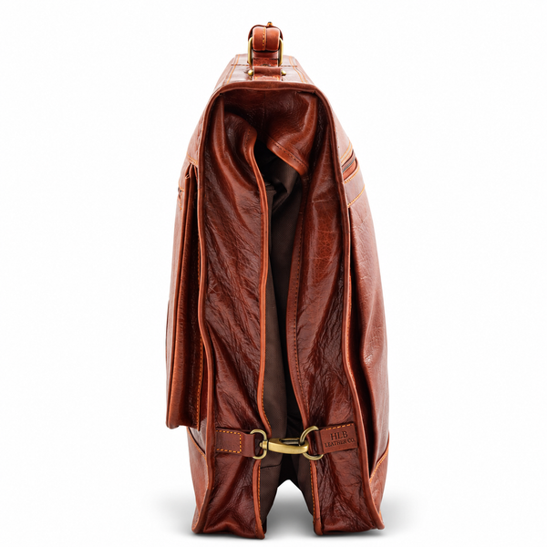 Weekend Travel Leather Suit Carrier — Canico Chestnut