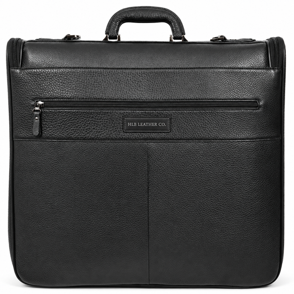 Real Leather Large Travel Garment Suit Carrier — Narok Black