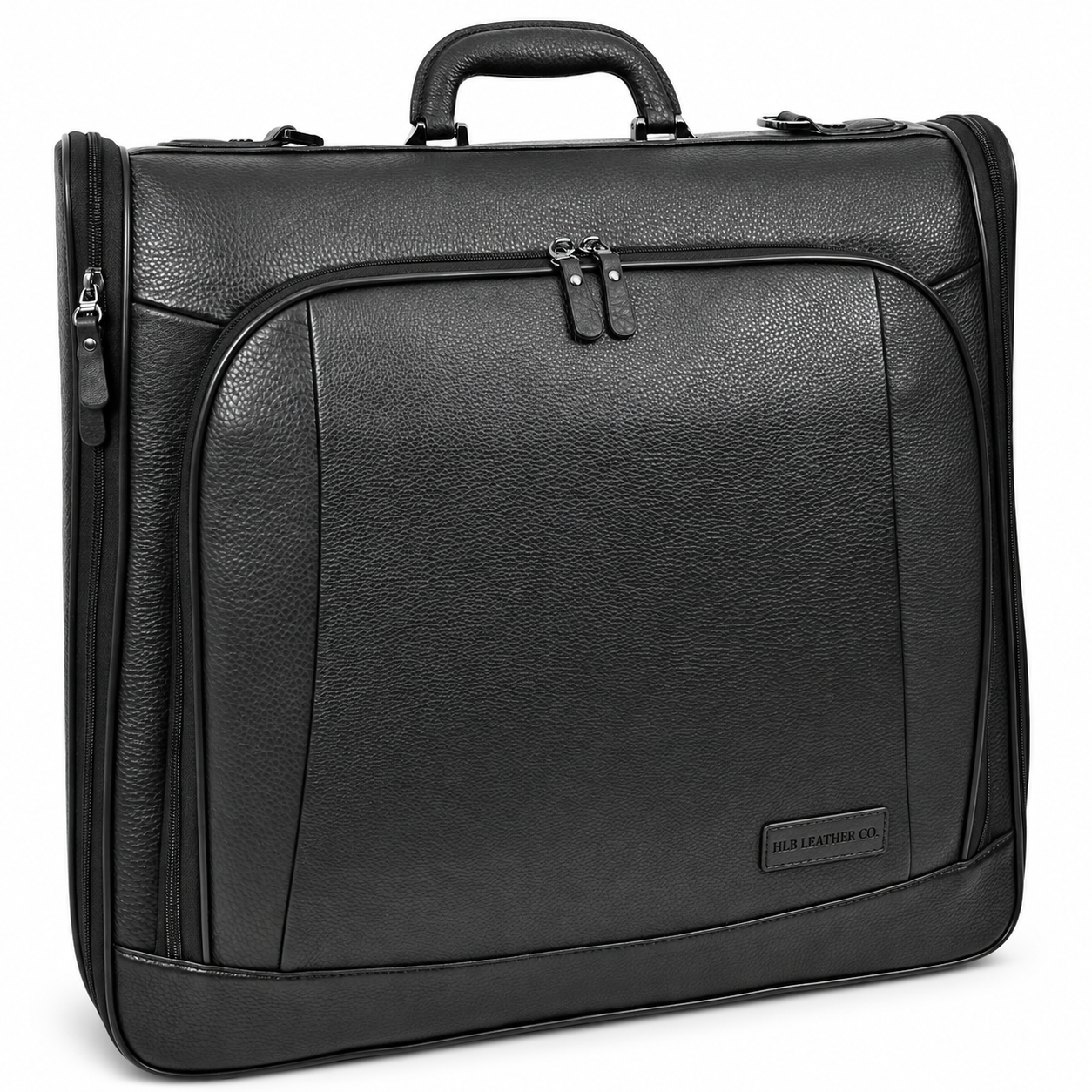 Real Leather Large Travel Garment Suit Carrier — Narok Black