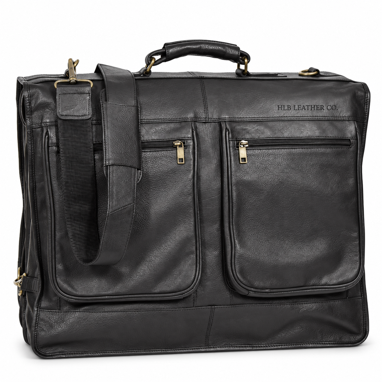 Weekend Travel Leather Suit Carrier — Canico Black
