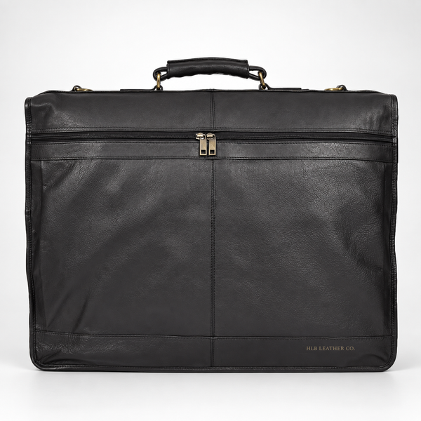 Weekend Travel Leather Suit Carrier — Canico Black