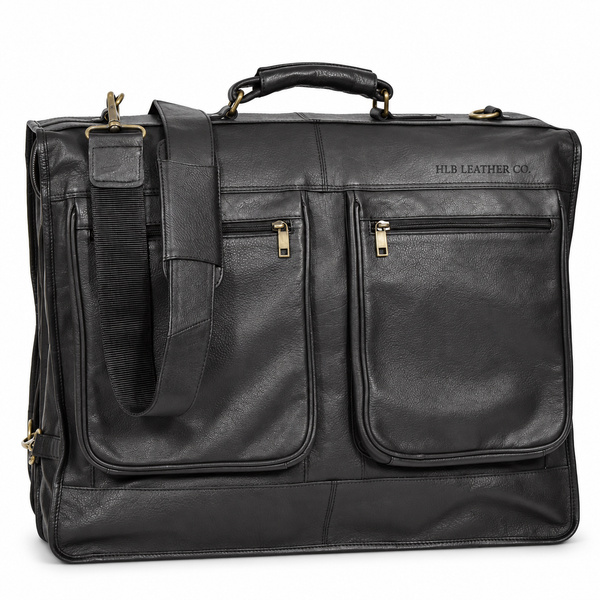 Luxury Leather Slimline Garment Carrier — Keswich Tan