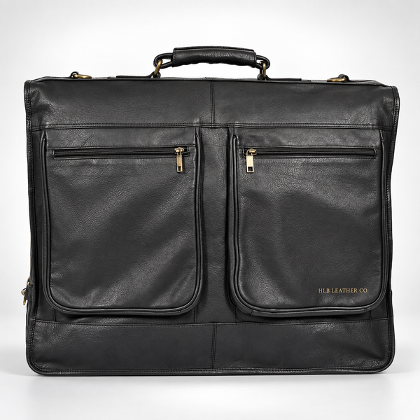Luxury Leather Slimline Garment Carrier — Keswich Tan