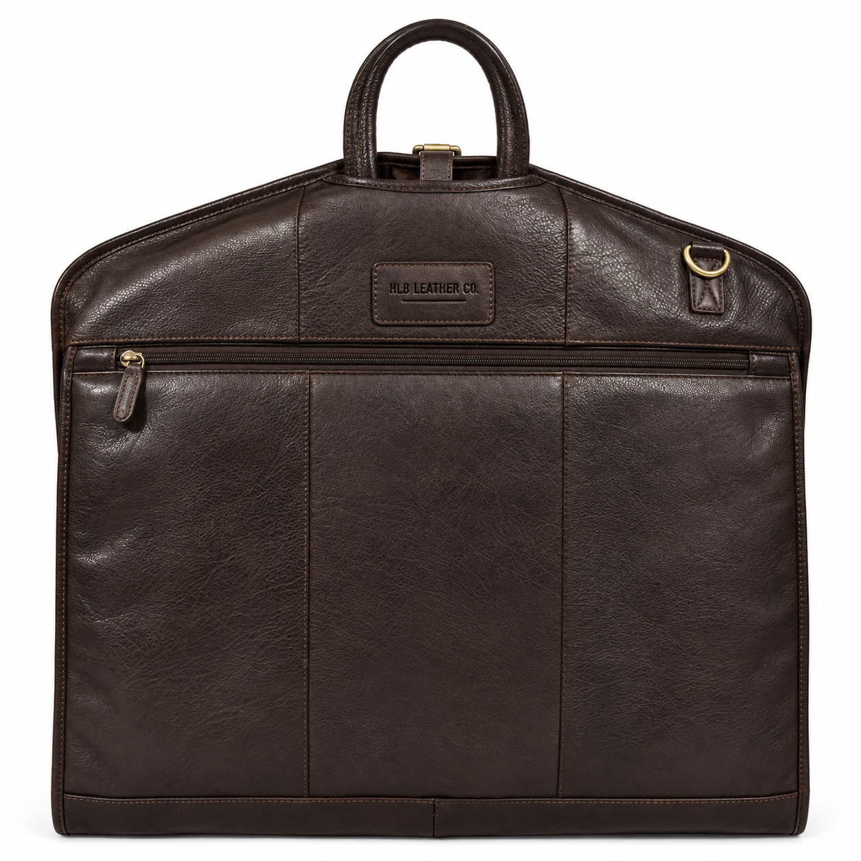 Slimline Vegetable Tanned Leather Garment Carrier — Keswich Brown